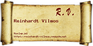 Reinhardt Vilmos névjegykártya